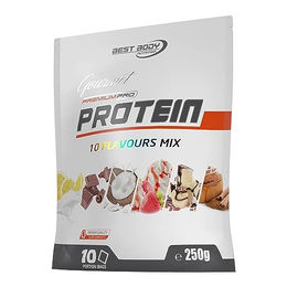 Best Body Nutrition Gourmet Premium Pro Protein Mix Probierpaket 10 x 25g Mehrkomponenten Eiweißpulver ohne Aspartam – Bild 1 von 2