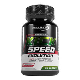 Best Body Nutrition Kick Speed Evolution Koffein Kapseln mit Guarana, L-Tyrosin, Taurin und Vitamin B-Komplex, 80 Stück, vegan und ohne Gelatine – Bild 1 von 3