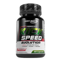 Produktbild von Best Body Nutrition Kick Speed Evolution Koffein Kapseln mit Guarana, L-Tyrosin, Taurin und Vitamin B-Komplex, 80 Stück, vegan und ohne Gelatine