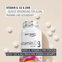 Best Body Nutrition Vitamin D3 K2 und Zink Tabletten 80 Stück – Bild 1 von 2