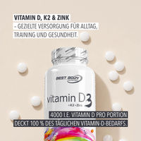 Produktbild von Best Body Nutrition Vitamin D3 K2 und Zink Tabletten 80 Stück