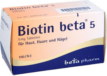 betapharm Biotin beta 5 hochdosierte Tabletten 5 mg 100 Stück – Bild 1 von 2