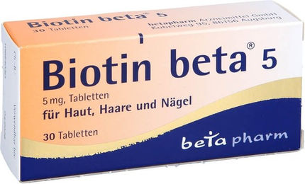 betapharm Biotin beta 5 Tabletten laktosefrei 30 Stück – Bild 1 von 2