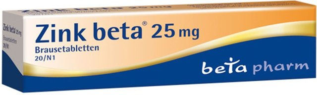 betapharm Zink beta 25 mg Brausetabletten laktosefrei 20 Stück – Bild 1 von 3