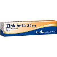 Produktbild von betapharm Zink beta 25 mg Brausetabletten laktosefrei 20 Stück