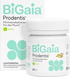 BiGaia Prodentis Lutschtabletten Apfelgeschmack für Kinder sowie Schwangere und Stillende – Bild 1 von 2