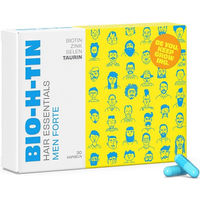 Produktbild von Bio-H-Tin Hair Essentials Men Forte Kapseln mit Zink, Biotin und Selen für Männer, vegan und laktosefrei, 30 Kapseln