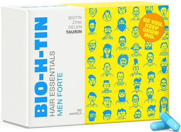 Bio-H-Tin Hair Essentials Men Forte Kapseln mit Zink, Biotin und Selen, vegan, 90 Stück – Bild 1 von 1