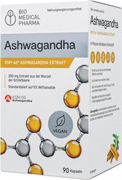 Bio Medical Pharma Ashwagandha KSM-66 Kapseln vegan laktosefrei glutenfrei – Bild 1 von 1
