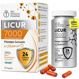 Bio Medical Pharma Kurkuma Kapseln mit Vitamin D3 und NovaSOL Mizellen, hochdosiert, vegetarisch, glutenfrei, zuckerfrei, 30 Kapseln – Bild 1 von 1