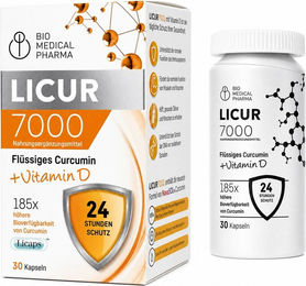 Bio Medical Pharma Licur 7000 Kurkuma Kapseln Mizellar Bio Vegetarisch Zuckerfrei Glutenfrei Ohne Gelatine – Bild 1 von 1