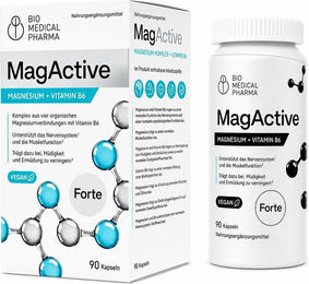 Bio Medical Pharma MagActive Magnesium Komplex mit Vitamin B6 vegan ohne Zusatzstoffe 300 Kapseln – Bild 1 von 2