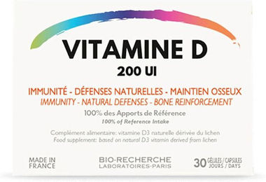 BIO-RECHERCHE Vitamin D3 Kapseln vegan aus Flechten glutenfrei und laktosefrei – Bild 1 von 1