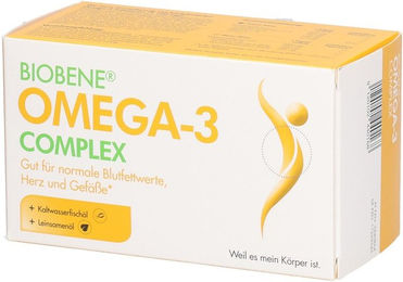 BIOBENE Omega-3 Complex Kapseln zuckerfrei laktosefrei glutenfrei ohne Zusatzstoffe – Bild 1 von 1