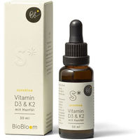Produktbild von BioBloom Vitamin D3 & K2 mit Hanföl und Flechten Tropfen vegan