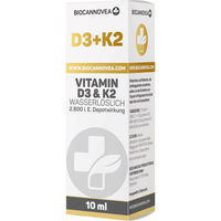Produktbild von Biocannovea Vitamin D3+K2 Tropfen Bio wasserlöslich