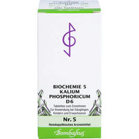 Produktbild von Biochemie 5 Kalium phosphoricum D6 Tabletten 200 Stück laktosehaltig für Erwachsene und Kinder
