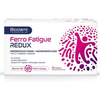 Produktbild von BIOCURI BV Ferro Fatigue Redux Eisen Bisglycinat mit Vitamin C und mikrobiotischen Stämmen Kapseln vegan glutenfrei