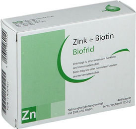 Biofrid Zink Biotin Selen Kombi Kapseln 40 Stück – Bild 1 von 1