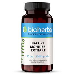 BIOHERBA Brahmi Kapseln mit Bacopa Monnieri Extrakt, 100 Stück, ohne Zusatzstoffe – Bild 1 von 5