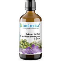 Produktbild von Bioherba Grüner Kaffee Griechischer Bergtee Safran Tropfen mit Chrom zuckerfrei und ohne Zusatzstoffe