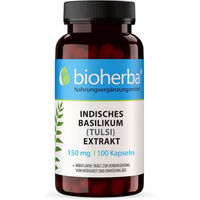 Produktbild von Bioherba Indisches Basilikum Tulsi Extrakt Kapseln pflanzlicher Ursprung ohne Zusatzstoffe 100 Stück