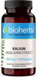 Bioherba Kalium Kaliumcitrat 450 mg Kapseln 100 Stück ohne Zusatzstoffe – Bild 1 von 4