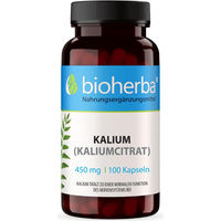 Produktbild von Bioherba Kalium Kaliumcitrat 450 mg Kapseln 100 Stück ohne Zusatzstoffe