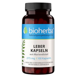 BIOHERBA Leber Kapseln mit Mariendistel und Cholin – Bio und ohne Zusatzstoffe – 100 Kapseln – Bild 1 von 3