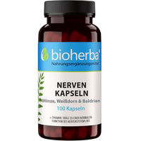 Produktbild von Bioherba Nervenkapseln mit Minze, Weißdorn und Baldrian ohne Zusatzstoffe