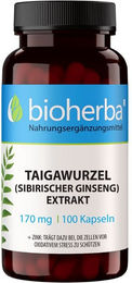 Bioherba Taigawurzel Sibirischer Ginseng Extrakt Kapseln ohne Zusatzstoffe 100 Stück – Bild 1 von 6