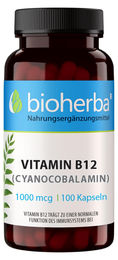 Bioherba Vitamin B12 Cyanocobalamin Kapseln 100 Stück – Bild 1 von 4