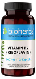 Bioherba Vitamin B2 Riboflavin 100 mg Kapseln für Erwachsene 100 Stück – Bild 1 von 6