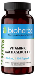 Bioherba Vitamin C mit Hagebutte 360 mg 100 Kapseln vegan ohne Zusatzstoffe – Bild 1 von 5