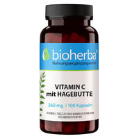 Produktbild von Bioherba Vitamin C mit Hagebutte 360 mg 100 Kapseln vegan ohne Zusatzstoffe