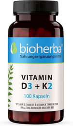 Bioherba Vitamin D3 + K2 Kapseln ohne Zusatzstoffe 100 Stück – Bild 1 von 4