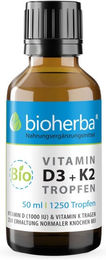 Bioherba Vitamin D3 + K2 Tropfen ohne Zusatzstoffe 50 ml – Bild 1 von 5