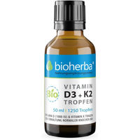Produktbild von Bioherba Vitamin D3 + K2 Tropfen ohne Zusatzstoffe 50 ml