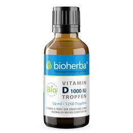BIOHERBA Vitamin D3 Tropfen 1000 IE (25 µg), 50 ml – Bild 1 von 3
