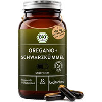 Produktbild von bioKontor BIO Oreganoöl und Schwarzkümmelöl Kapseln vegan 90 Stück