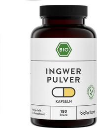bioKontor Ingwerpulver Kapseln Bio Vegan ohne Gelatine 180 Stück – Bild 1 von 3