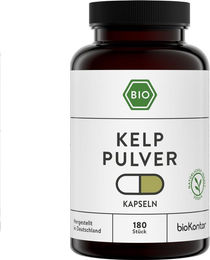bioKontor Kelp Braunalge Kapseln Bio Vegan Ohne Gelatine 180 Stück – Bild 1 von 3