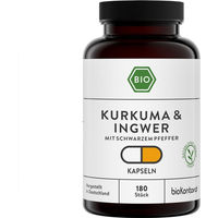 Produktbild von bioKontor Kurkuma Ingwer und schwarzer Pfeffer Kapseln Bio Vegan 180 Stück