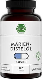 bioKontor Mariendistelöl Kapseln Bio Vegan ohne Gelatine 180 Stück – Bild 1 von 3