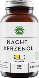 bioKontor Nachtkerzenöl Kapseln Bio Vegan Ohne Gelatine 180 Stück – Bild 1 von 3