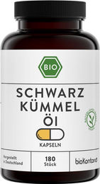 bioKontor Schwarzkümmelöl Kapseln Bio Vegan ohne Gelatine 180 Stück – Bild 1 von 3