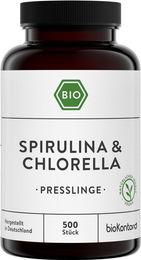 bioKontor Spirulina & Chlorella Superfood-Mischung Bio Tabletten ohne Zusatzstoffe glutenfrei laktosefrei – Bild 1 von 4