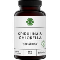 Produktbild von bioKontor Spirulina & Chlorella Superfood-Mischung Bio Tabletten ohne Zusatzstoffe glutenfrei laktosefrei