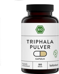 bioKontor Triphala Kräuter-Komplex Kapseln Bio Vegan ohne Gelatine 180 Stück – Bild 1 von 3