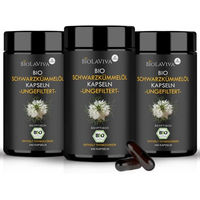 Produktbild von BIOLAVIVA Premium BIO-Schwarzkümmelöl Kapseln vegan ohne Zusatzstoffe 240 Stück